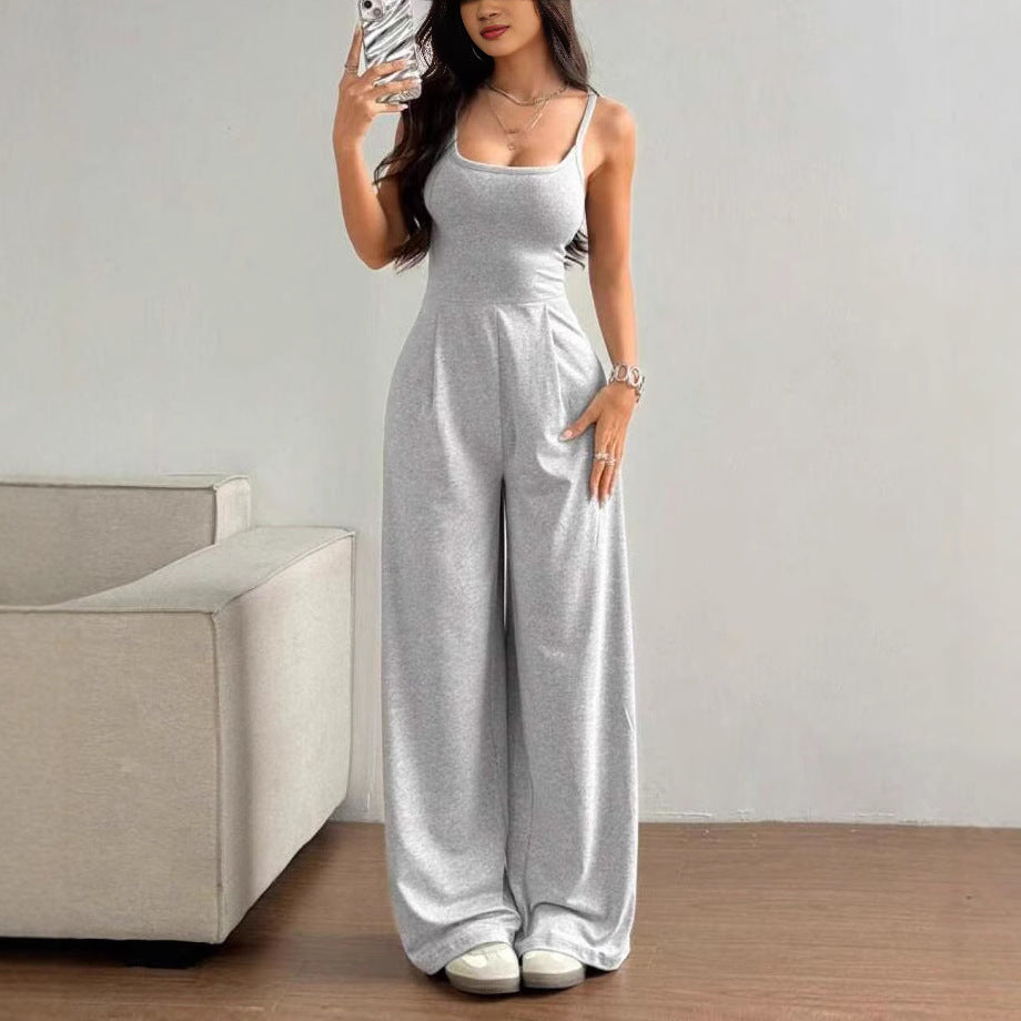 Komfortabel damejumpsuit med vide ben & elegant design. Ideell for festantrekk, sommerstil og hverdag.