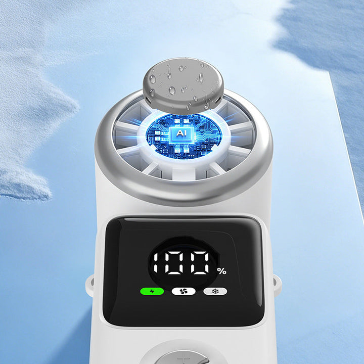 Håndvifte med LED-display, USB-oppladbar, gir effektiv personlig kjøling hele sommeren.