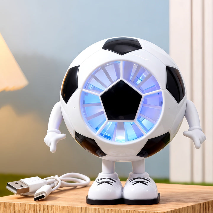 Effektiv kontorgadget: Bærbar USB fotballvifte. Stille mini vifte for behagelig personlig kjøling.
