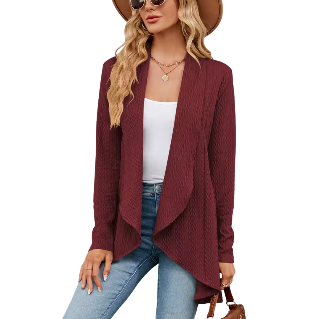 Elegant damecardigan for stilfull høstkomfort. Myk strikkecardigan, perfekt for hverdagsstil.