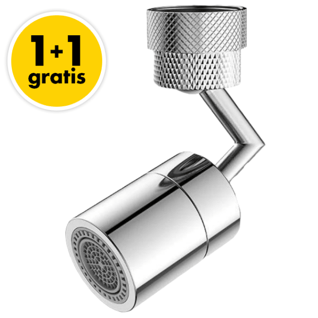 Universelt kranmunnstykke med justerbar stråle for kjøkken og bad. Fleksibelt, vannbesparende og enkelt å installere.