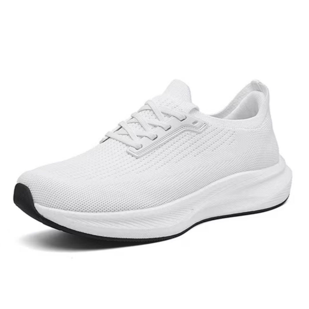 Hvite unisex handsfree sneakers, lettvekt og ergonomisk design med bred tåboks for komfort.