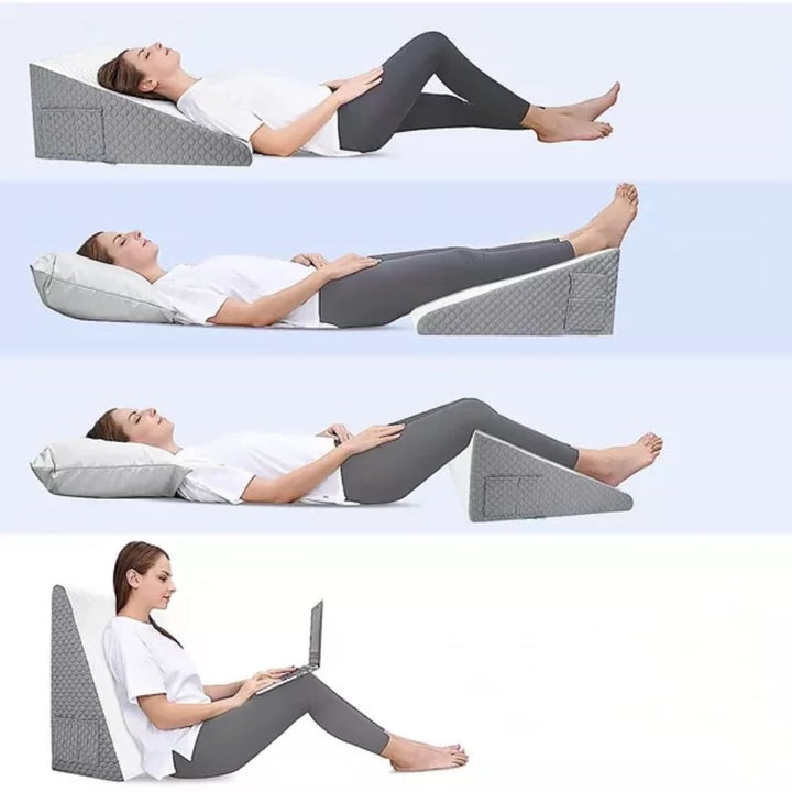 Ergonomisk kilepute i mykt memoryskum. Gir ortopedisk støtte for komfortabel hvile og forbedret kroppsholdning.