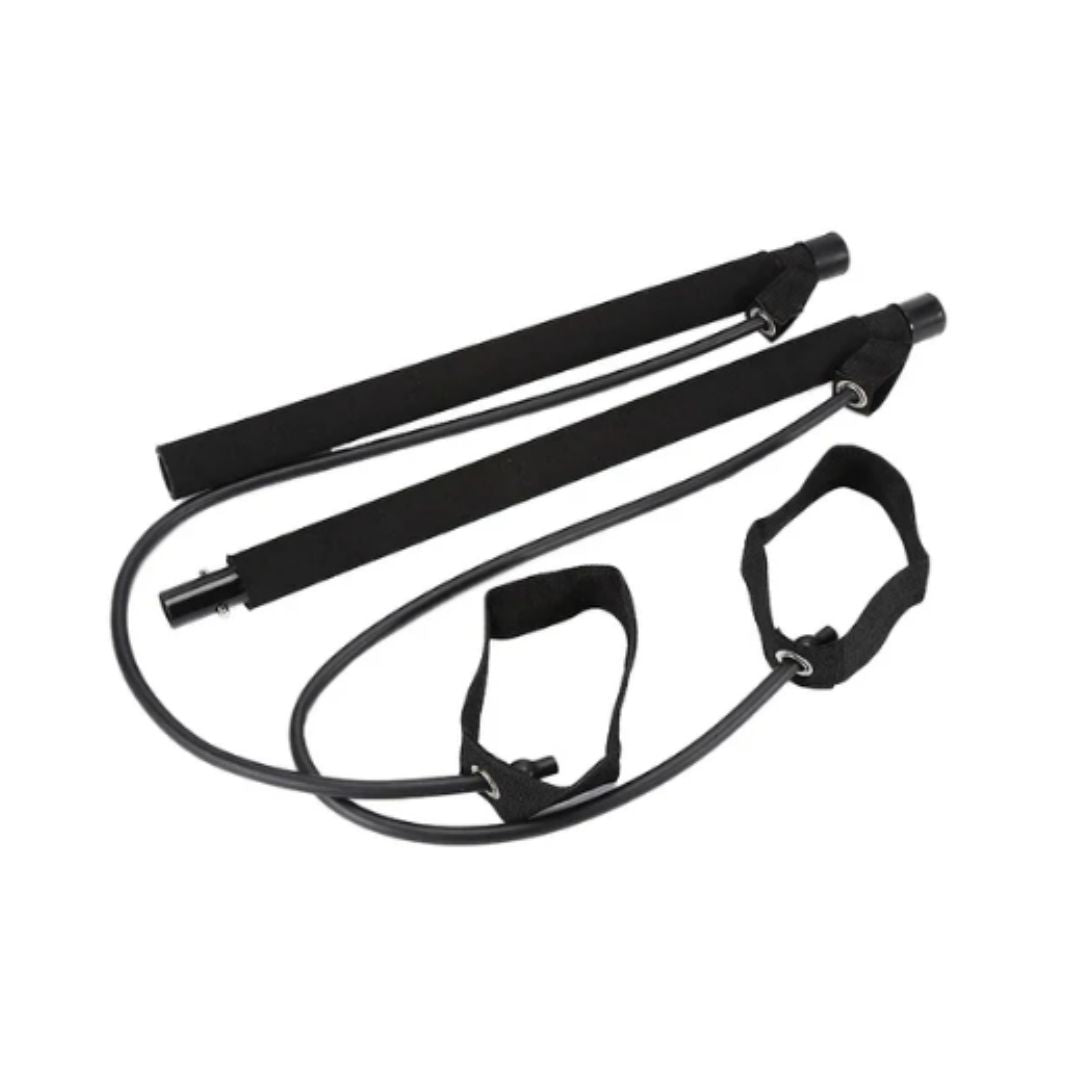Pilatesstang med motstandsbånd, perfekt for hjemmetrening, yoga og fullkroppstrening. Bærbart treningsutstyr.