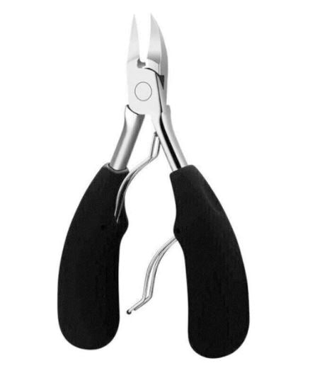 Ergonomisk tåneglklipper i rustfritt stål for presis pleie av tykke negler, perfekt til fotpleie hjemme.