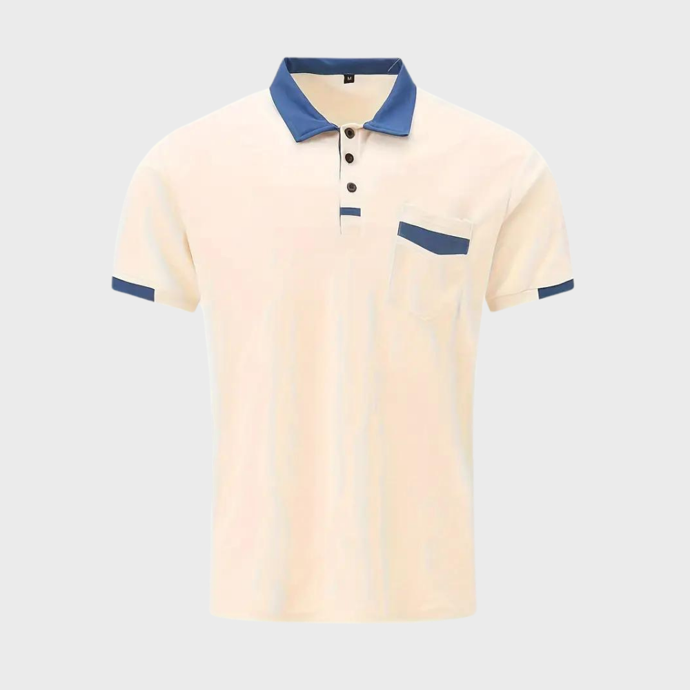 Menns fritid poloskjorte, pustende polyester, lett og behagelig for sommerbruk.