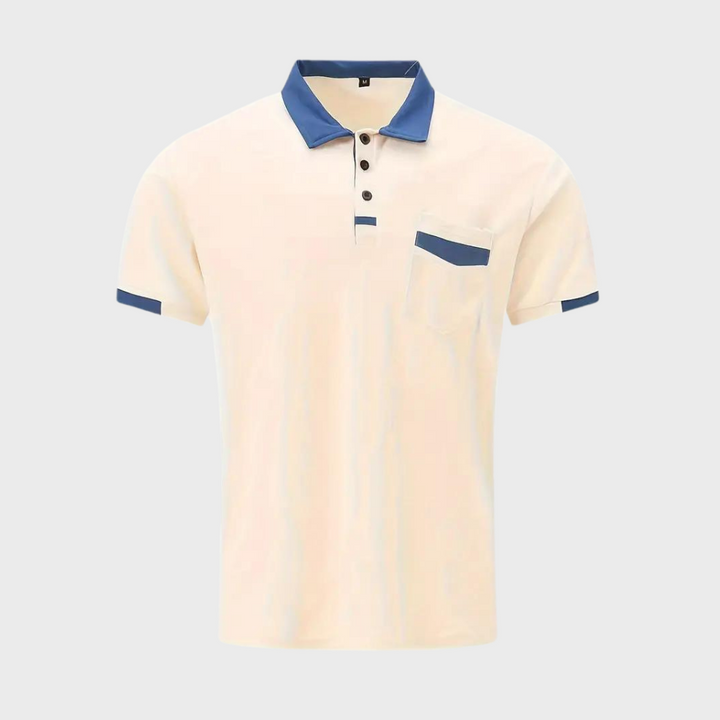 Menns fritid poloskjorte, pustende polyester, lett og behagelig for sommerbruk.
