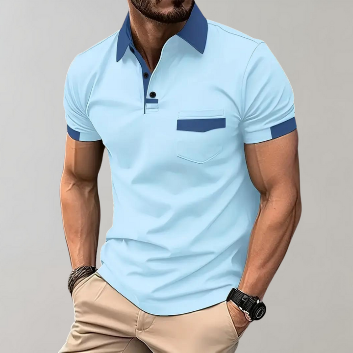 Komfortabel klassisk poloskjorte for menn, myk polyester for tidløs herreklær.