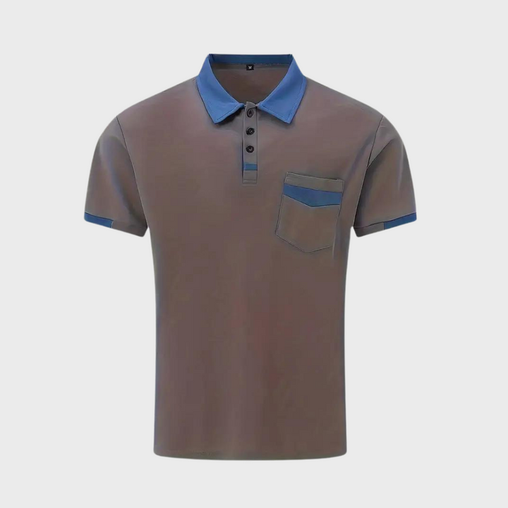 Komfortabel klassisk stil: Poloskjorte for menn i myk, pustende polyester.