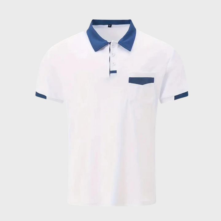 Menns sommer poloskjorte, pustende polyester, tidløs og allsidig for fritid.