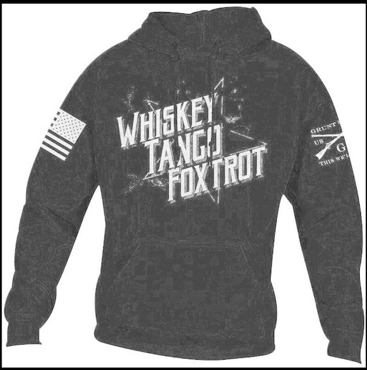 WTF hettegenser for menn med hette, grafisk trykk og mykt stoff. Perfekt for casual look og personlig uttrykk.