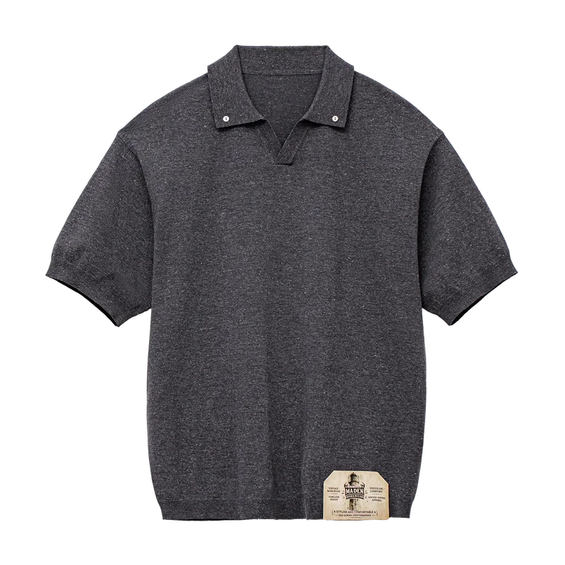Menns vintage polo med løs passform, kortermet. Perfekt sommertopp med seagullkrage for en stilren og casual look.