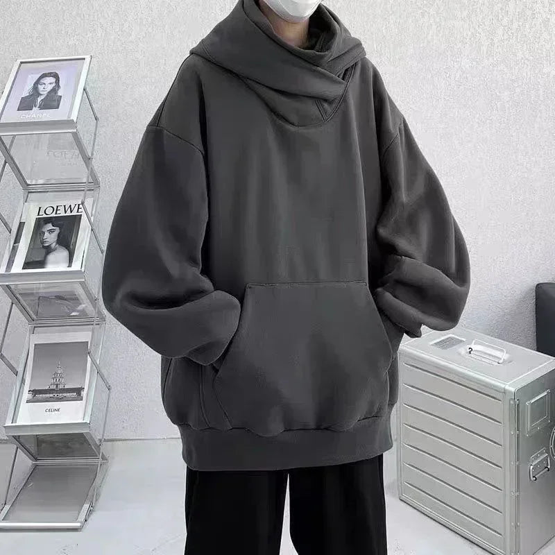 Unisex oversized Y2K hettegenser. Høyhals streetwear hoodie i ninja-stil, ideell for høst og vintermote.