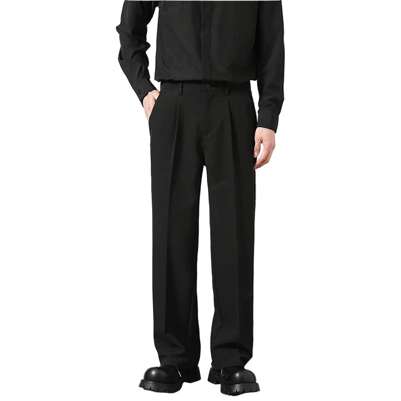Stilige herrebukser, perfekt for fritid og business casual. Komfortabel elastisk linning.