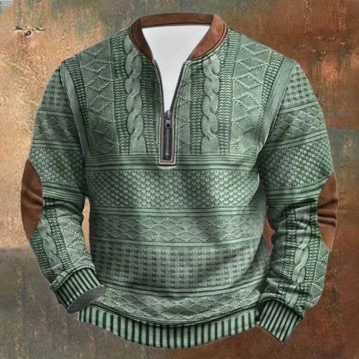 Moderne herregenser, oversized pullover i varm strikk med høy krage. Perfekt for en avslappet, stilren look.