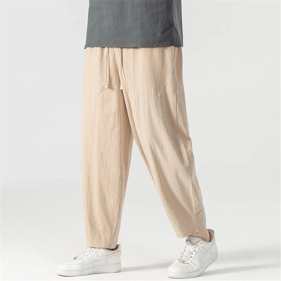 Store størrelser linbukser for menn. Avslappet passform og casual stil.