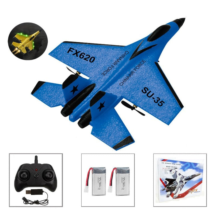 Slitesterkt RC jagerfly i EPP-skum for barn og voksne. Ideelt fjernstyrt fly for timer med utendørs lek og flyging.