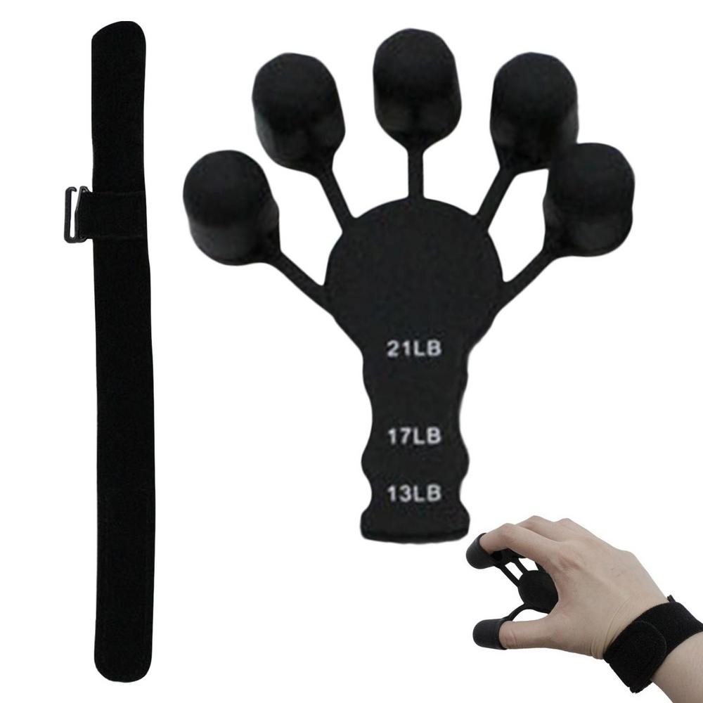 Silikon fingergriper styrketrener. Øker grep og underarmsstyrke. Bærbart fitnessutstyr for trening og muskelbygging.
