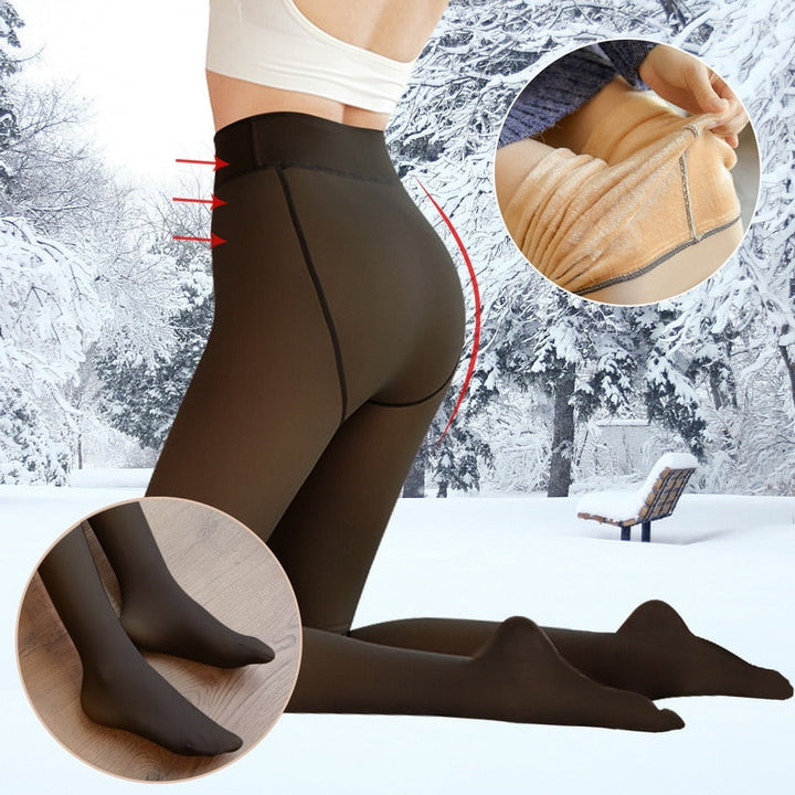 Isolerende vintertights med høy midje, perfekt for kaldt vær og komfort.