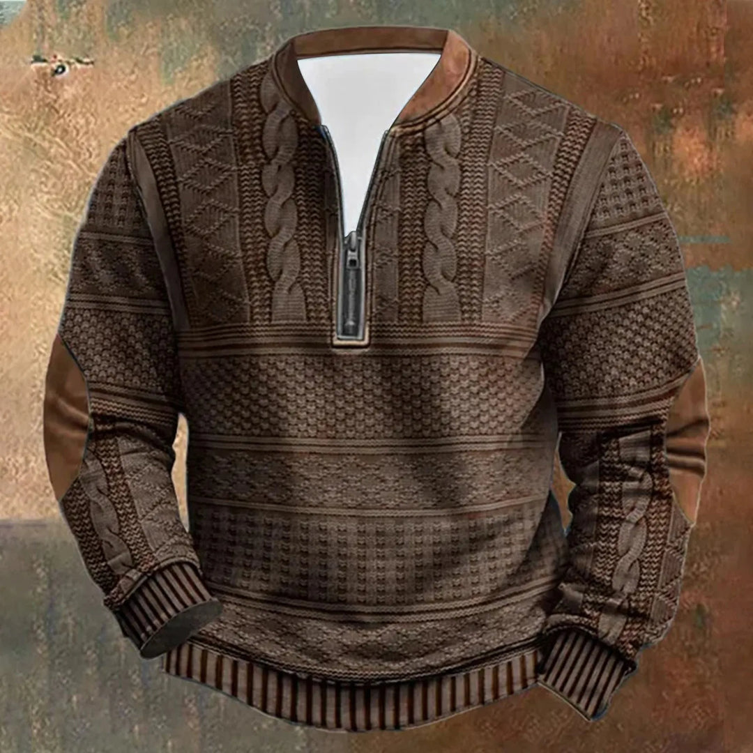 Komfortabel oversized genser med høy krage for menn. Varm og langermet pullover, ideell for kalde dager.