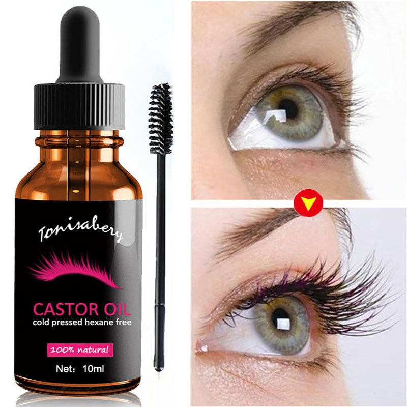 Før & etter bilde: Naturlig lengre, tykkere øyevipper med ricinusolje vippeserum. Forbedret vippevekst.