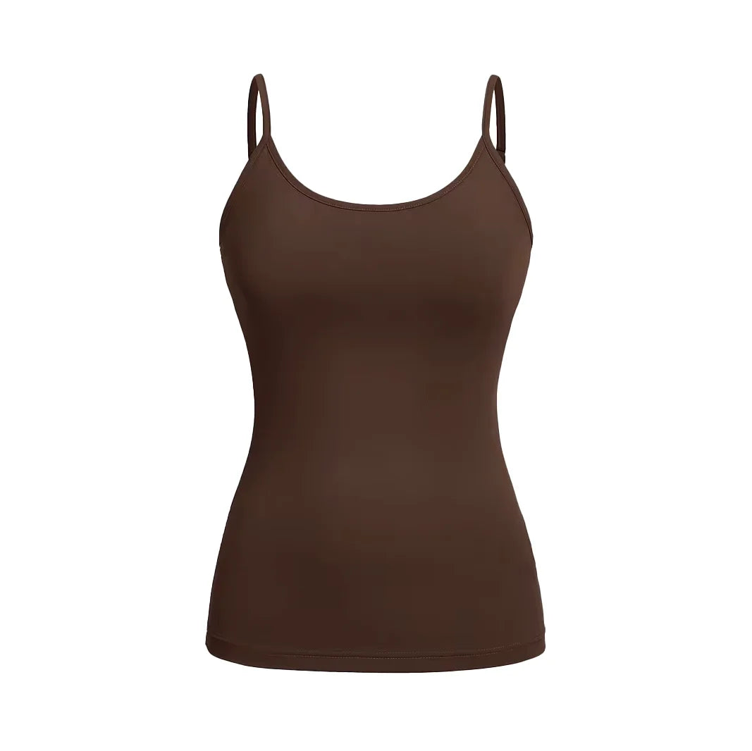 Komfortabel sommertopp for dame, slim fit tanktopp ideell for ferie.