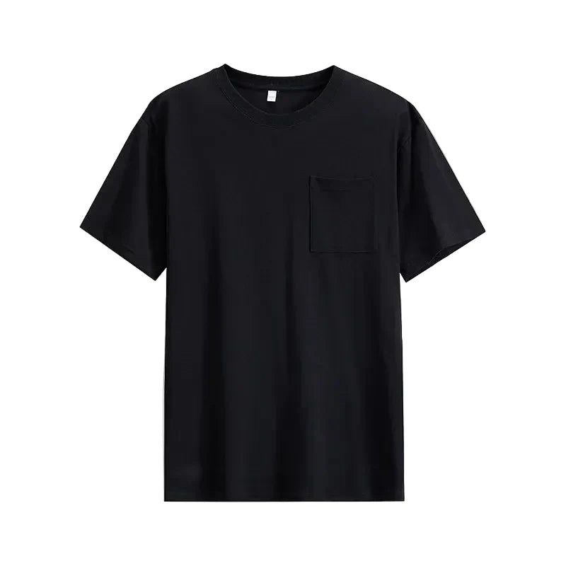 Myk bomulls-t-skjorte for unisex med brystlomme. Casual topp med løs og avslappet passform.