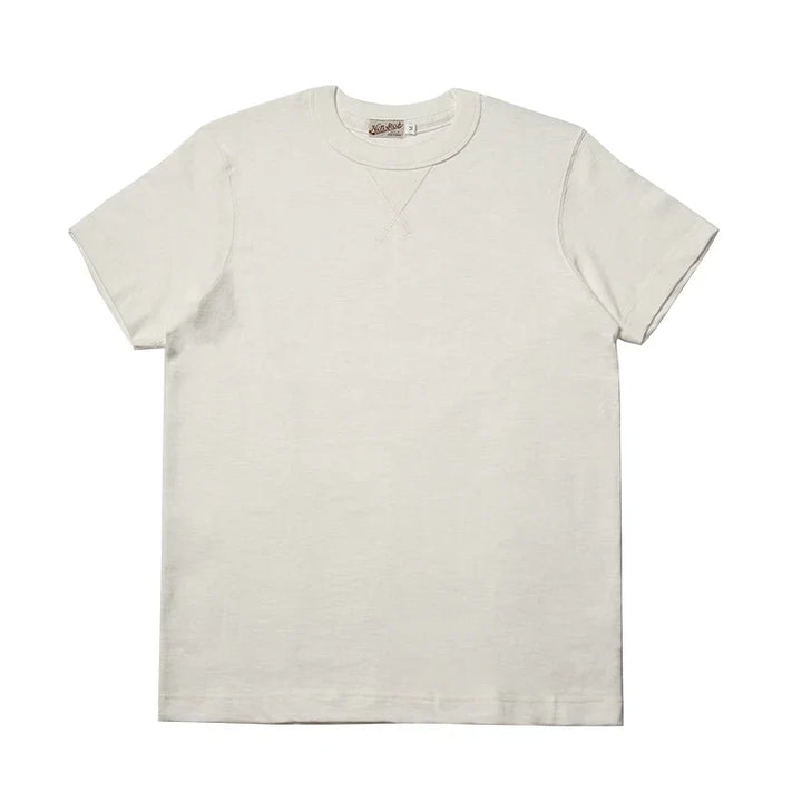 Kraftig slub bomulls t-skjorte for herre. Amekaji-inspirert streetwear med holdbar, vintage følelse.