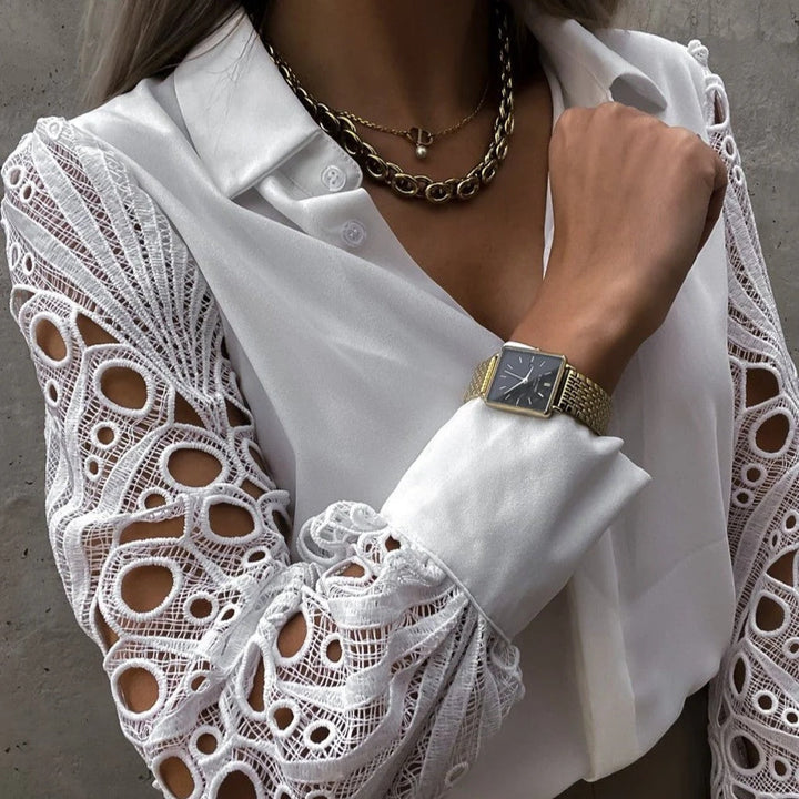 Feminin hverdagsbluse for kvinner. Myk, komfortabel topp med stilig design og elegant fall til daglig bruk.