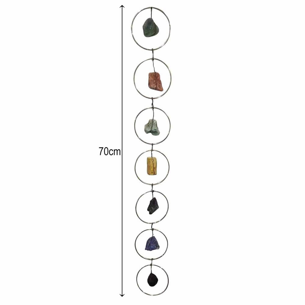 7 Chakra edelstein veggdekor for balanse og velvære. Livets Tre design, krystaller, energi.