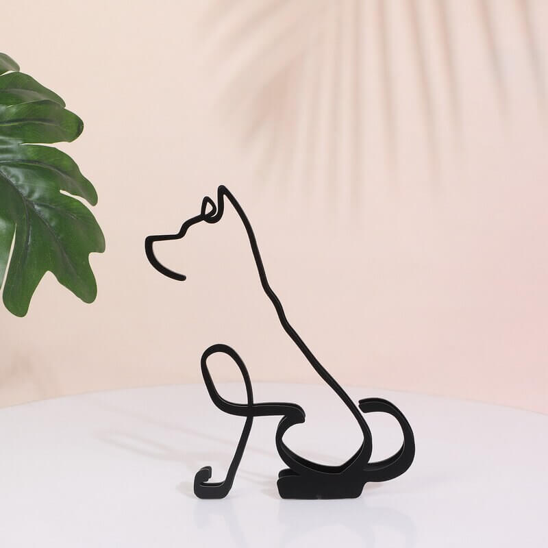Stilrent metallhundekunstverk, perfekt som gave til hundeelskeren.