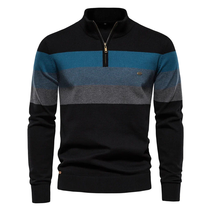 Herrepullover i slitesterkt materiale. Høy krage og kvart glidelås for langvarig bruk.