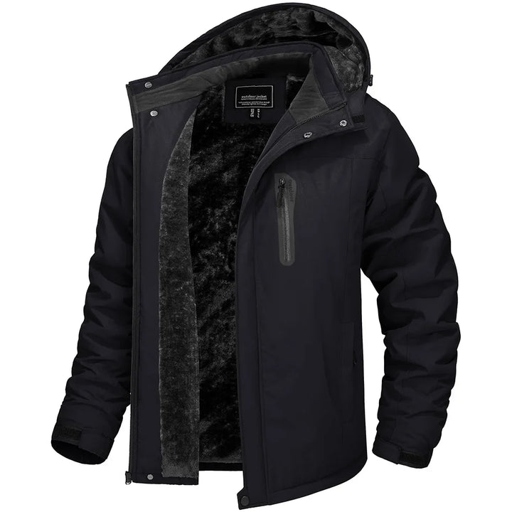 Komfortabel herre friluftsjakke i softshell, vanntett, vindtett, med mykt fleece til aktive dager.