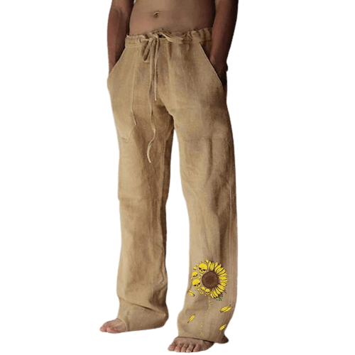 Mørkeblå herre yogabukser i myk bomull, designet for maksimal komfort og bevegelsesfrihet.
