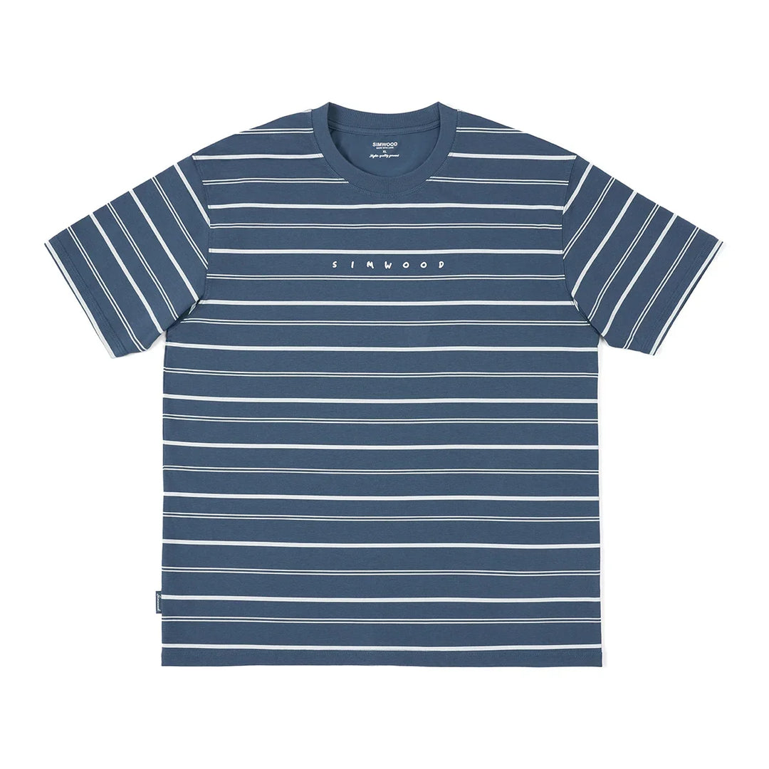 Komfortabel Sorona herre t-skjorte med striper. Pustende oversized sommertopp, ideell for varmt vær.