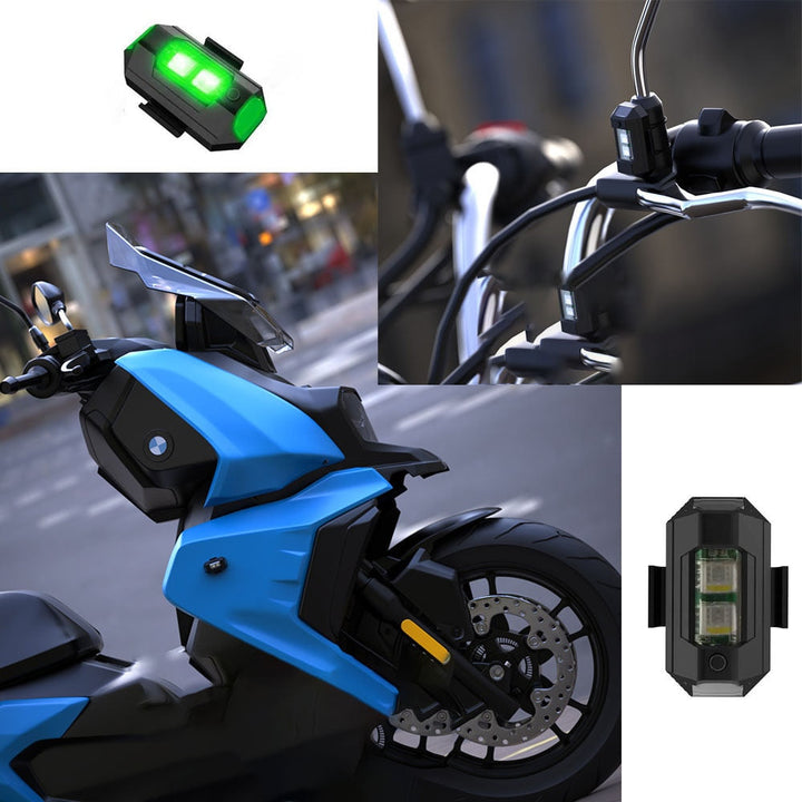 Kraftig LED varsellys montert på motorsykkel, øker sikkerhet og synlighet for førere i trafikk.