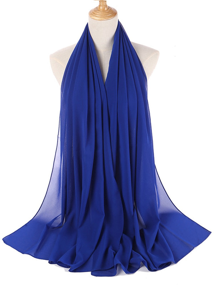 Mykt chiffon skjerf, et allsidig og elegant hijab for damer.