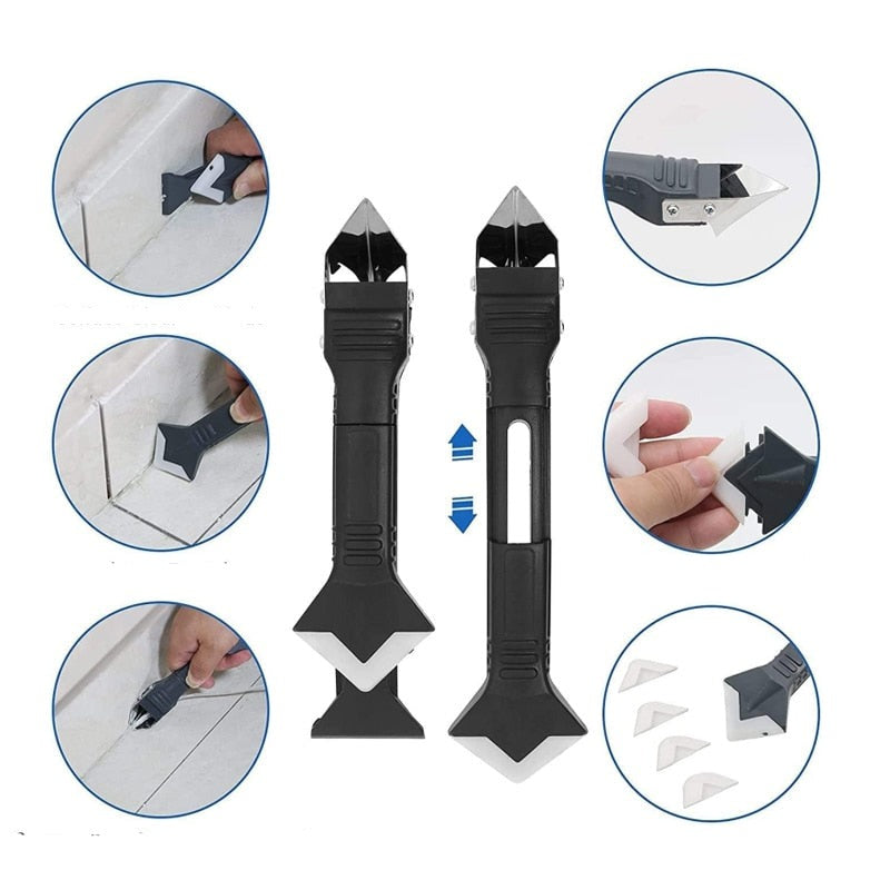 Allsidig tetningsverktøy og fugefjerner, ideelt for oppussing av baderom og kjøkken. Et must for verktøykassen.