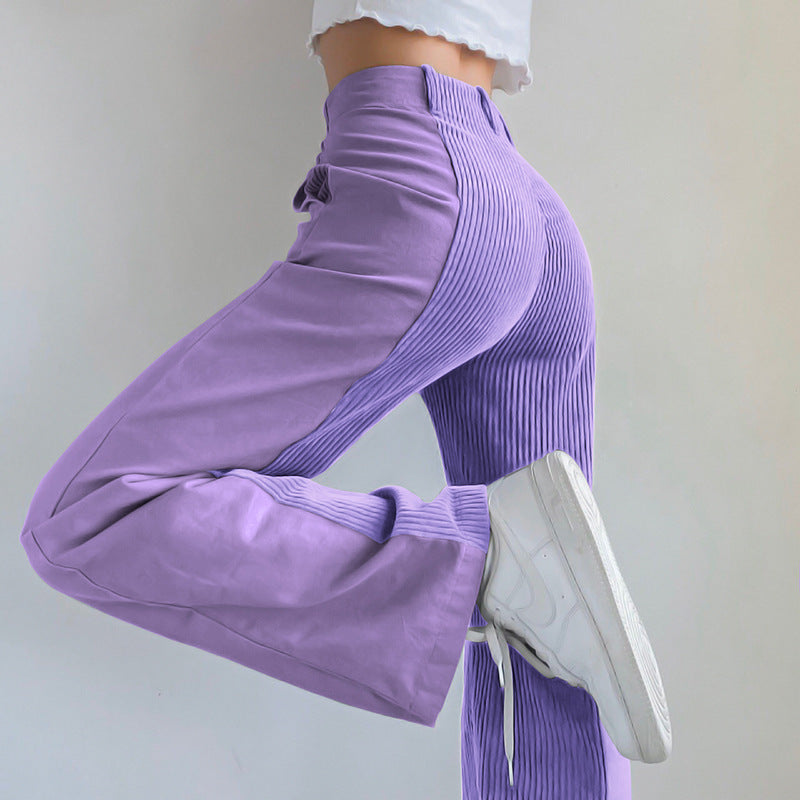 Dame kordfløyelsbukse for hverdagen. Komfortabel, løs passform i polyester. Stilfull og avslappet damebukse.