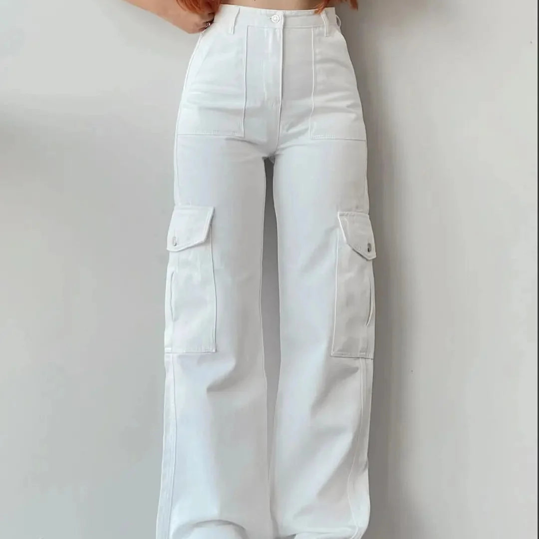 Motebevisste vintage cargo bukser for dame, i populær Y2K parachute stil.