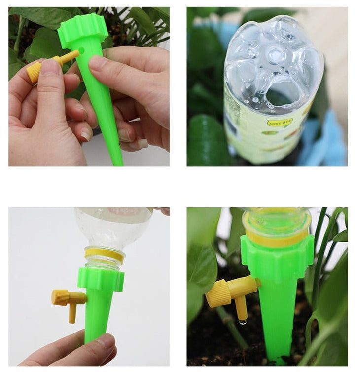 Fleksibel selvvanningspigg for alle typer planter. Justerbar dryppvanning tilpasser seg ulike behov for optimal vekst.
