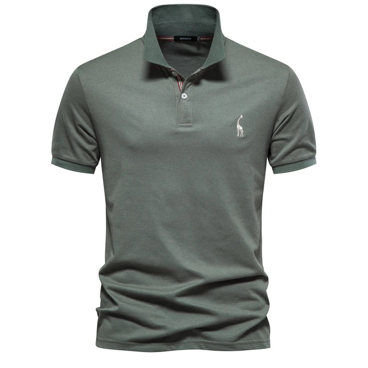 Gul kortermet bomulls pique polo for herre, frisk farge for sommeren.