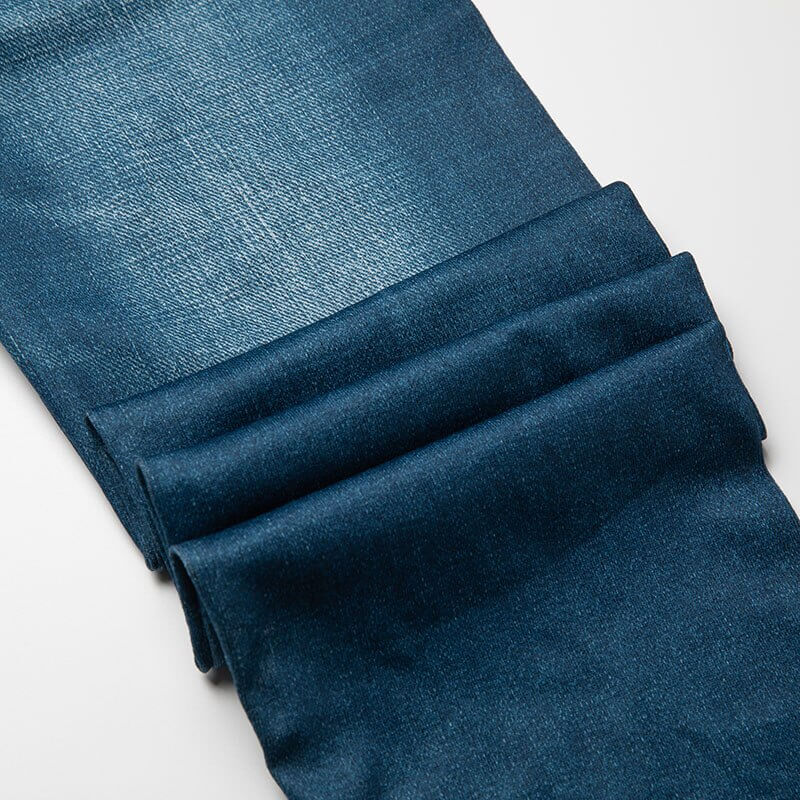 Grå jeans-leggings for kvinner med høymidje, fremhever slank silhuett og stil.