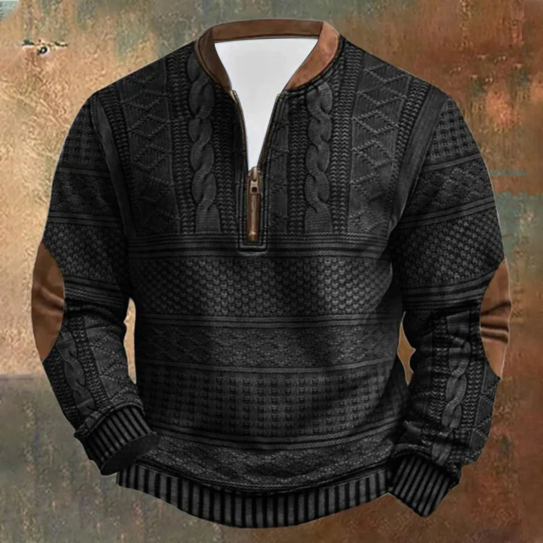 Stilren herrepullover, oversized passform med høy krage. Mote og komfort for streetwear og hverdagsstil.