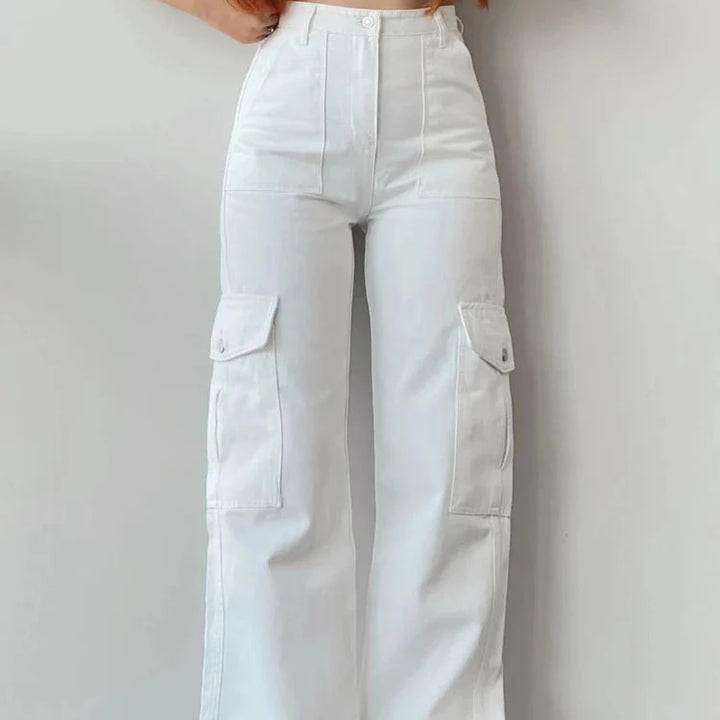 Stilige dame parachute bukser, i populær Y2K-stil, med vintage og baggy look.