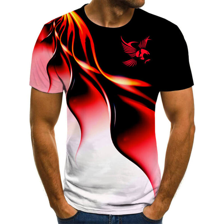 Herre t-skjorte med unikt 3D-design, komfortabel polyester for fritid og hverdag.