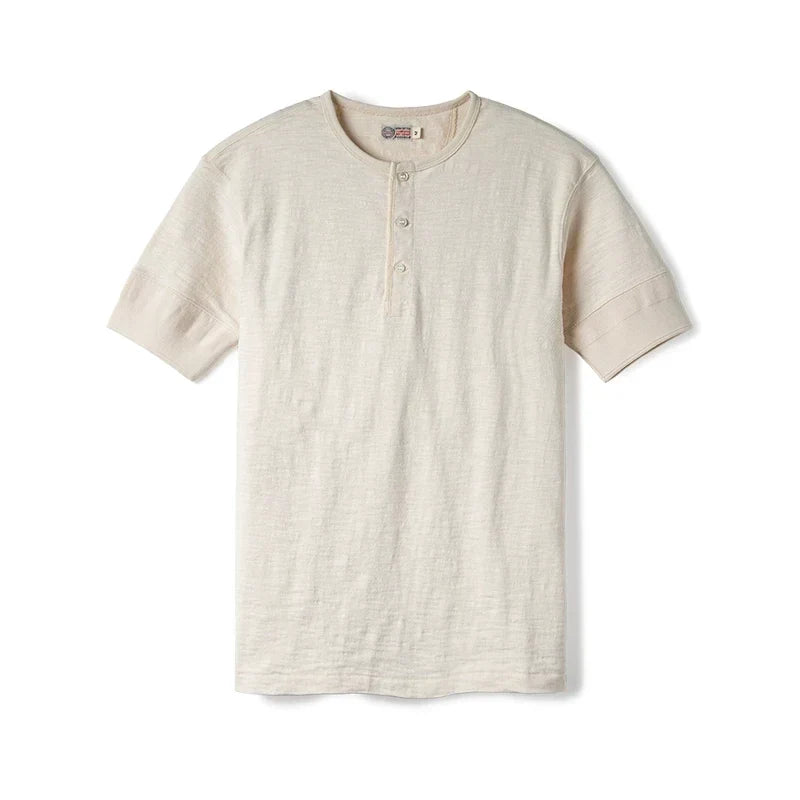 Mørk grå Henley t-skjorte. Klassisk herre t-skjorte i komfortabel workwear stil, perfekt for casual bruk.