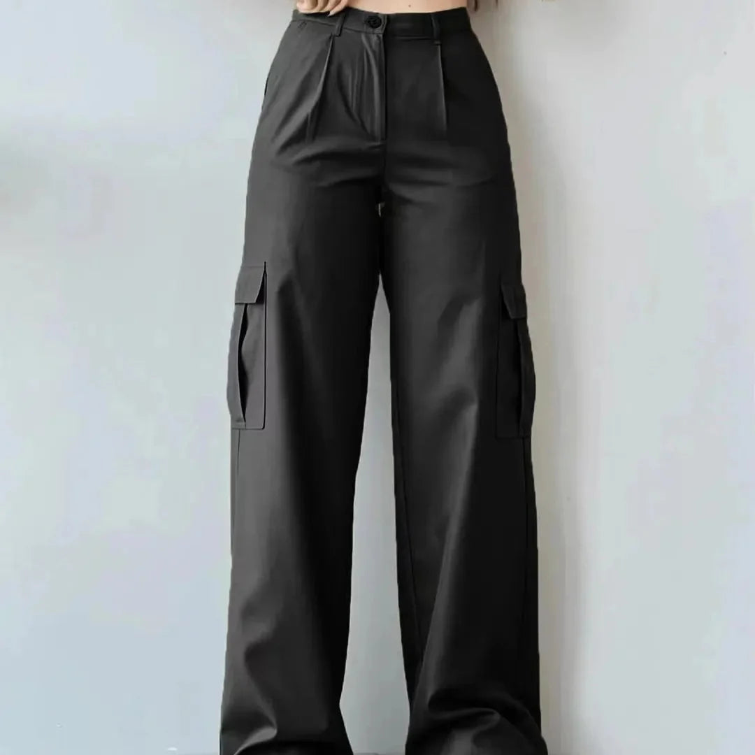 Baggy vintage dame bukser, med cargo lommer, perfekt for en autentisk Y2K stil.