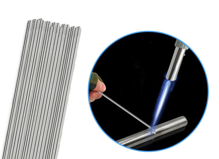 Detalj av flere aluminiums sveisestenger, essensielt verktøy for presis aluminiumssveising og håndverk.