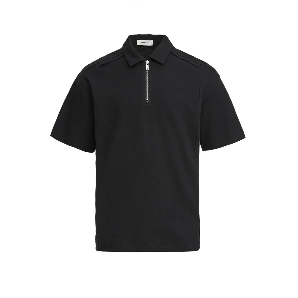 Komfortabel herre half-zip polo i myk 210g bomull, perfekt for en stilig og avslappet look.